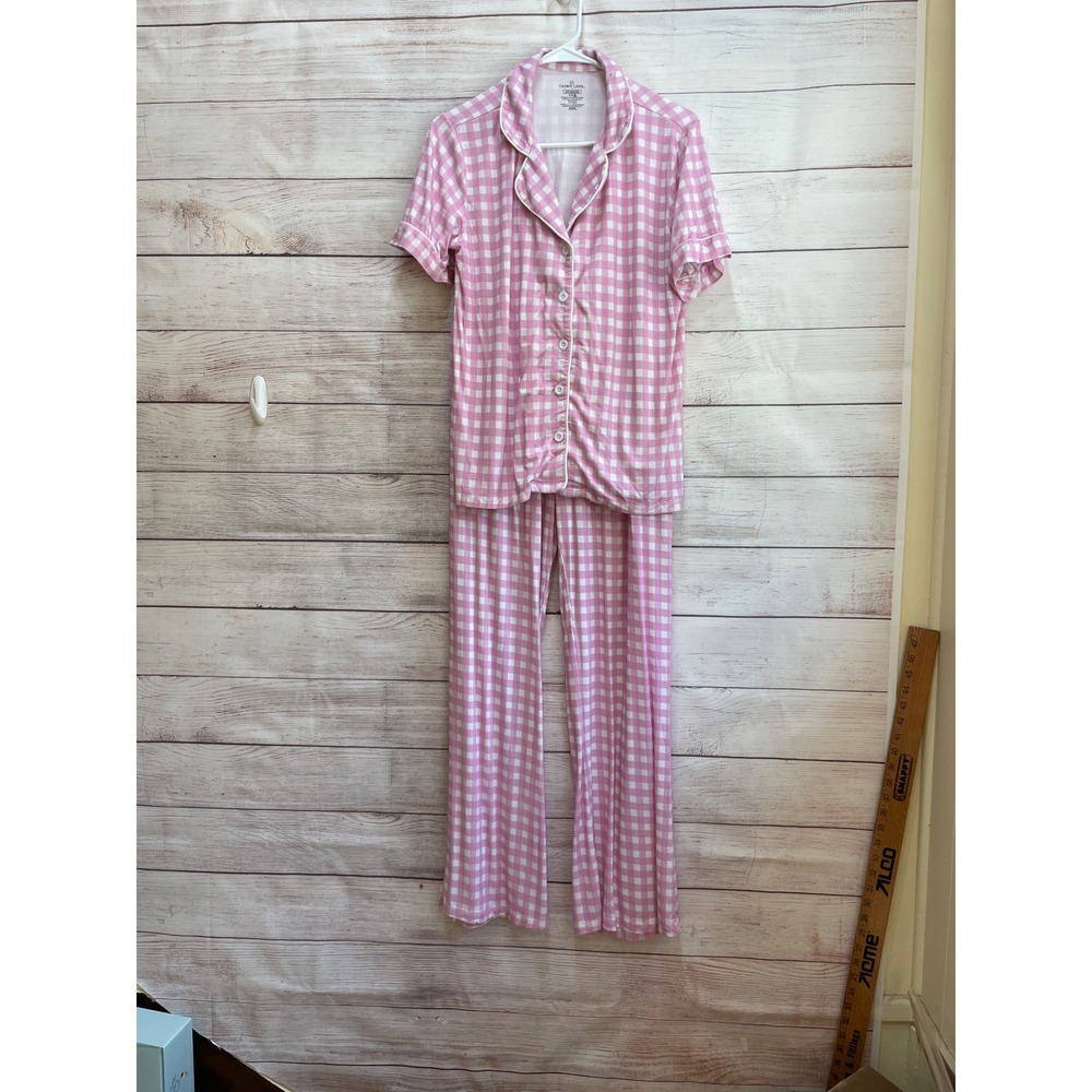 CADEN LANE BAMBOO PINK GINGHAM PAJAMA SET